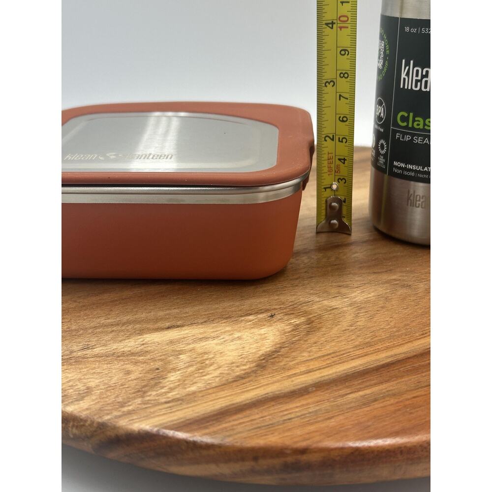 Klean Kanteen Classic Water Bottle 18oz Straw & Food Box Set Stainless Orange - Picture 13 of 15